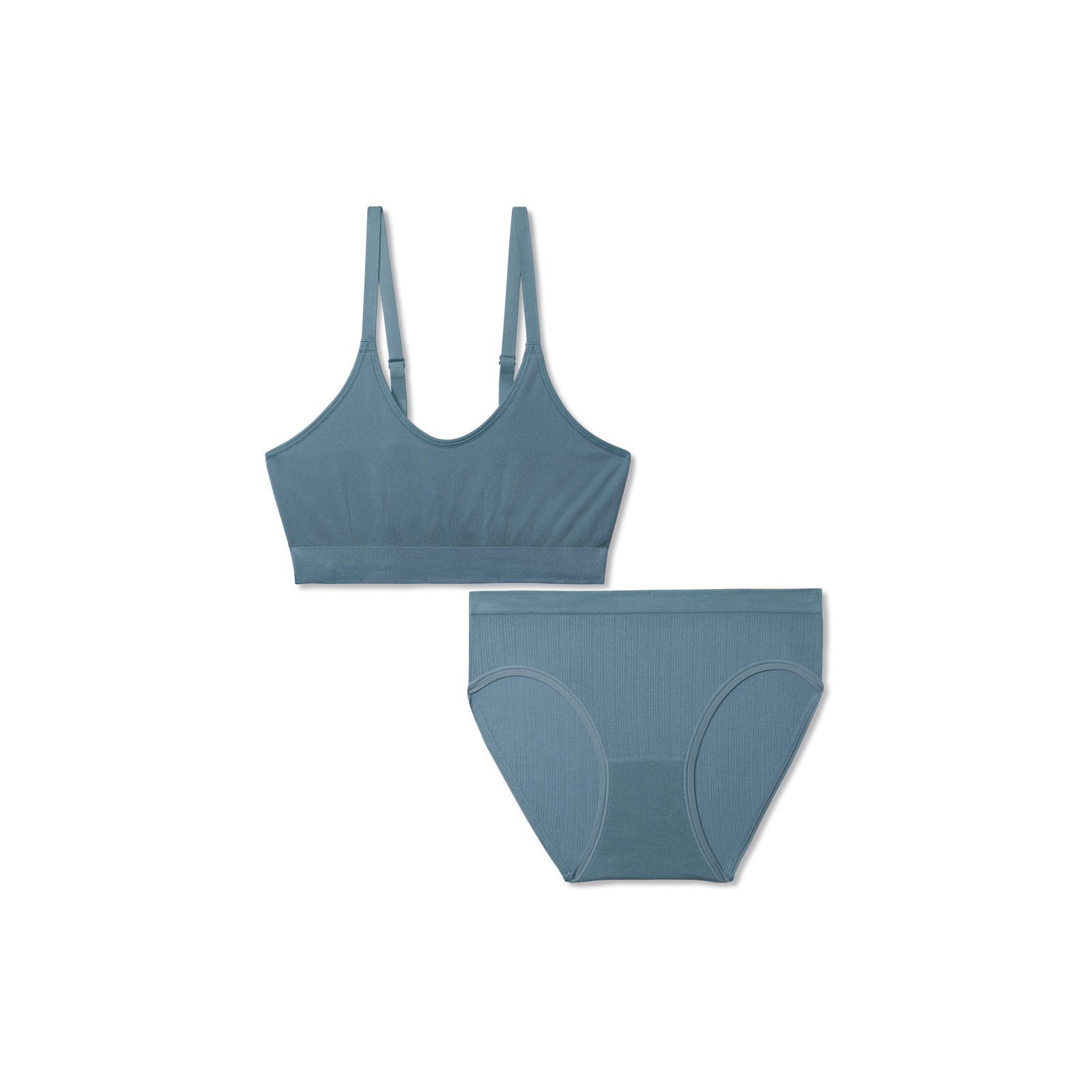 Women's Seamless Scoop Bralette + Brief - Grey Surf L