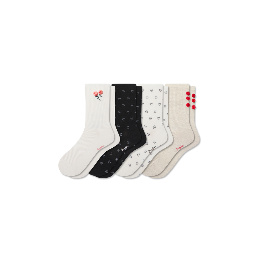 Women’s Valentine’s Day Lightweight Half Calf Sock 4-Pack - Daily Lounge Step