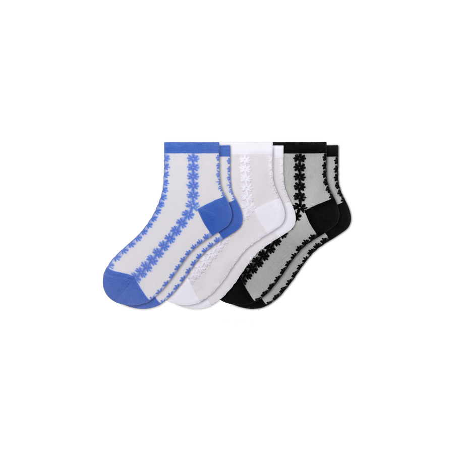 Women’s Sheer Quarter Sock 3-Pack - Fresh Shift Step