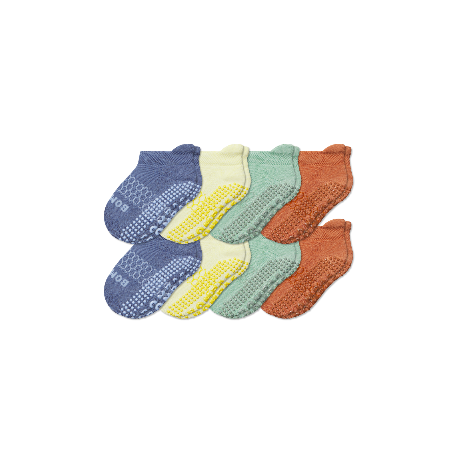 Toddler Gripper Ankle Sock 8-Pack - jade blue mix L