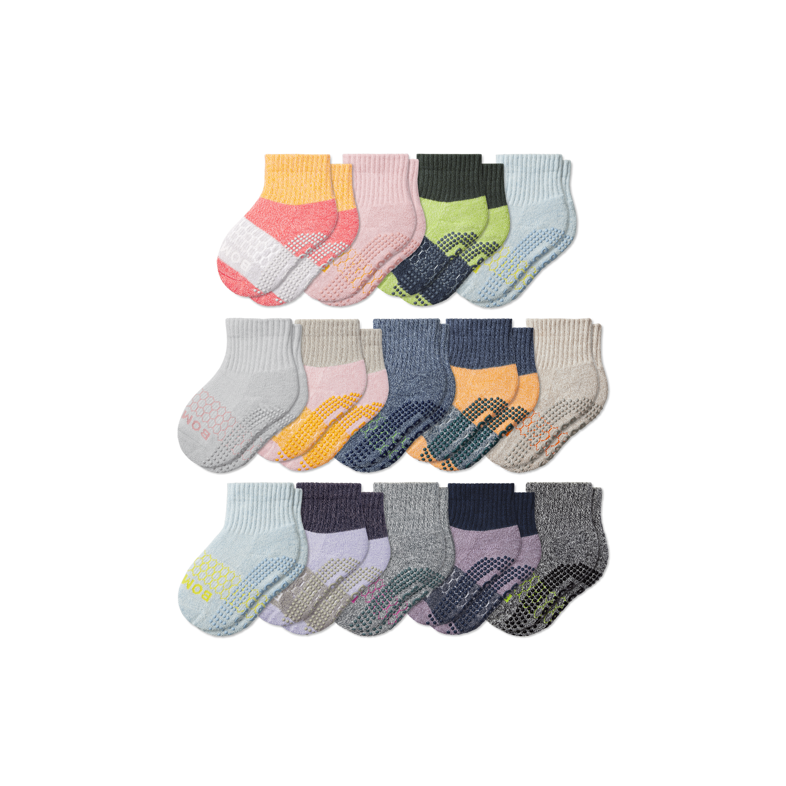 Toddler Week of Bombas Gripper Calf Sock 14-Pack Mango Ocean Mix L