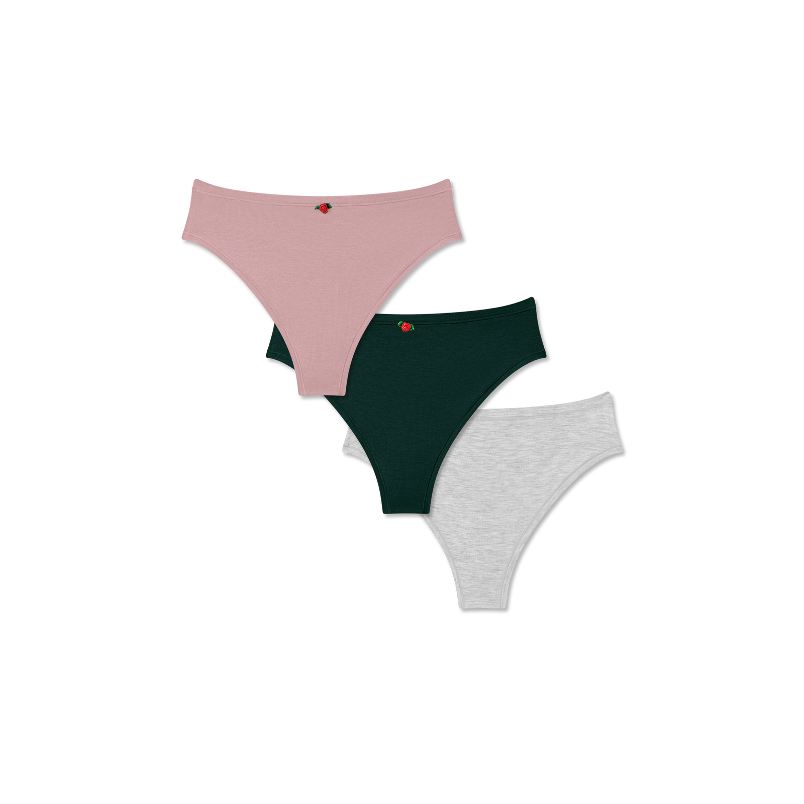 Women's Super Soft Thong 3-Pack - Mauve Green Grey Mix L