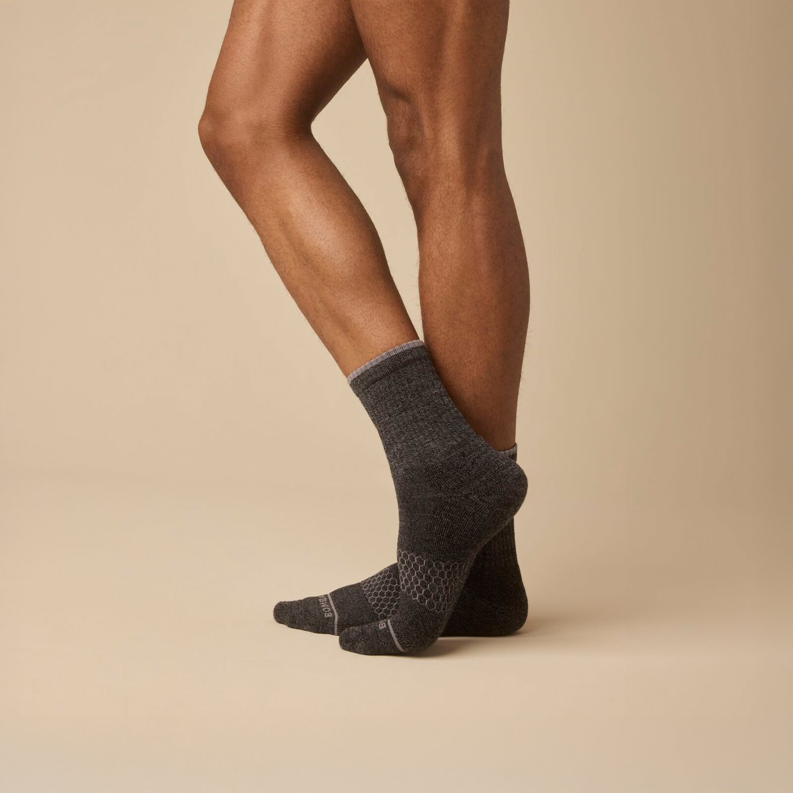 Merino Wool Blend Half Calf Socks - Charcoal MO [LIFESTYLE] [8625]