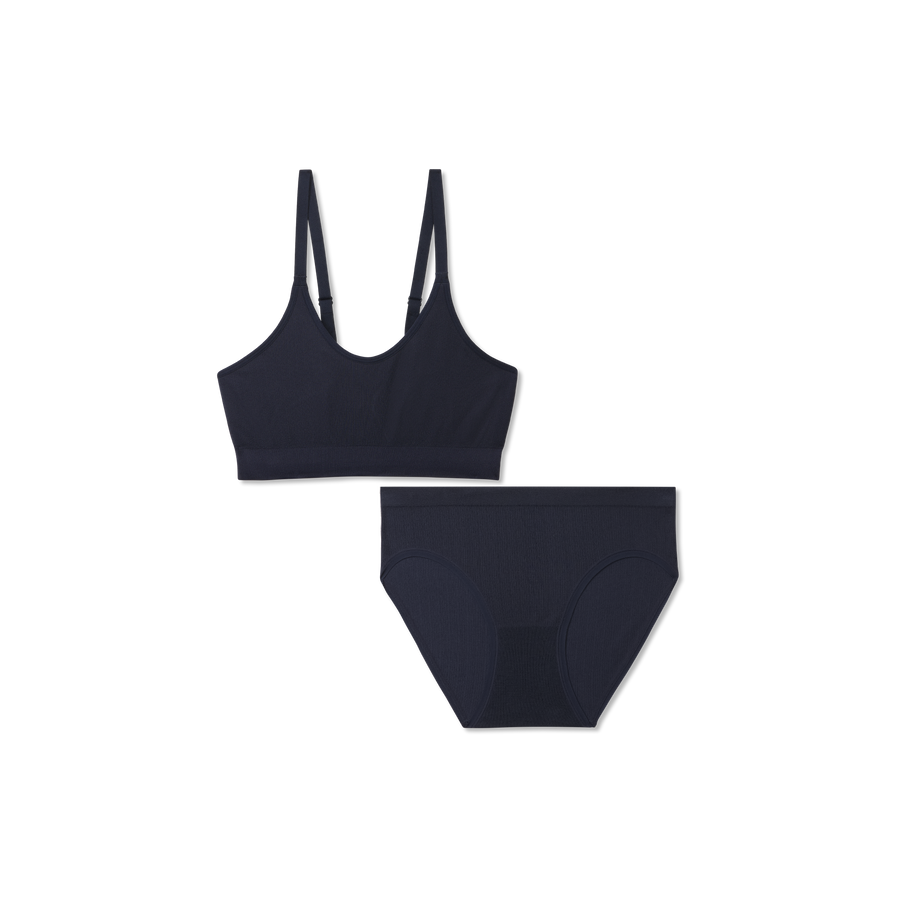 Women's Seamless Scoop Bralette + Brief Pack - Daily Weekend Ease