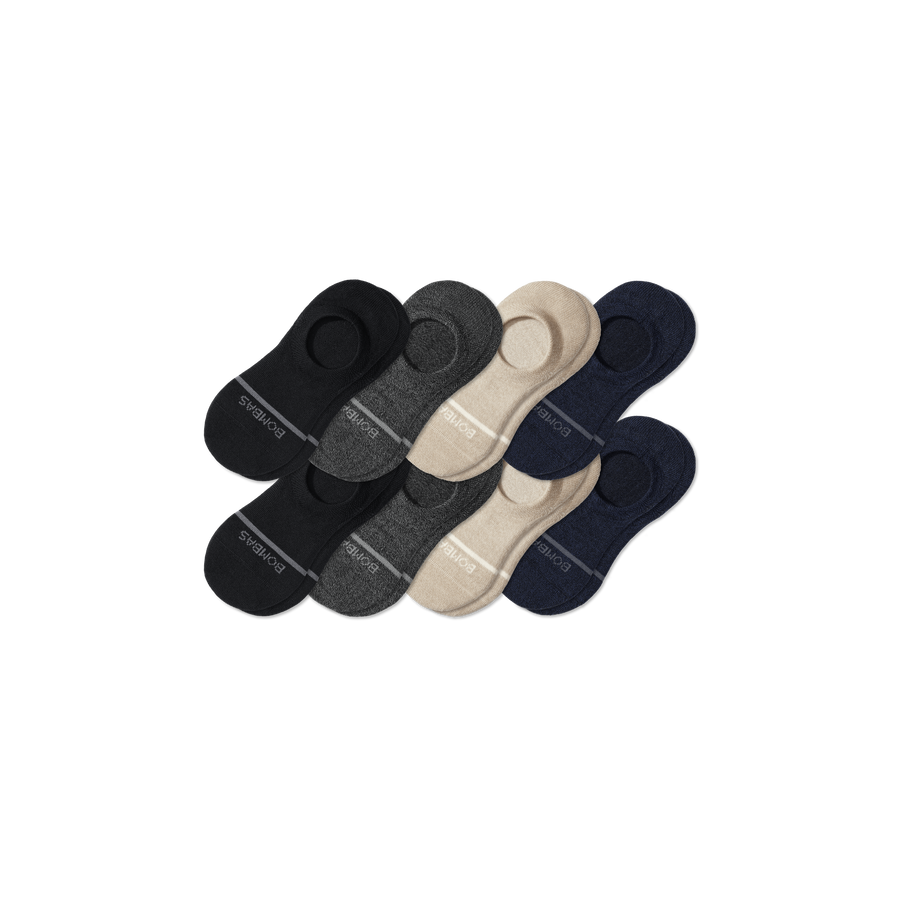 Men's Lightweight Merino Wool Blend No Show Sock 8-Pack - Active Travel Support