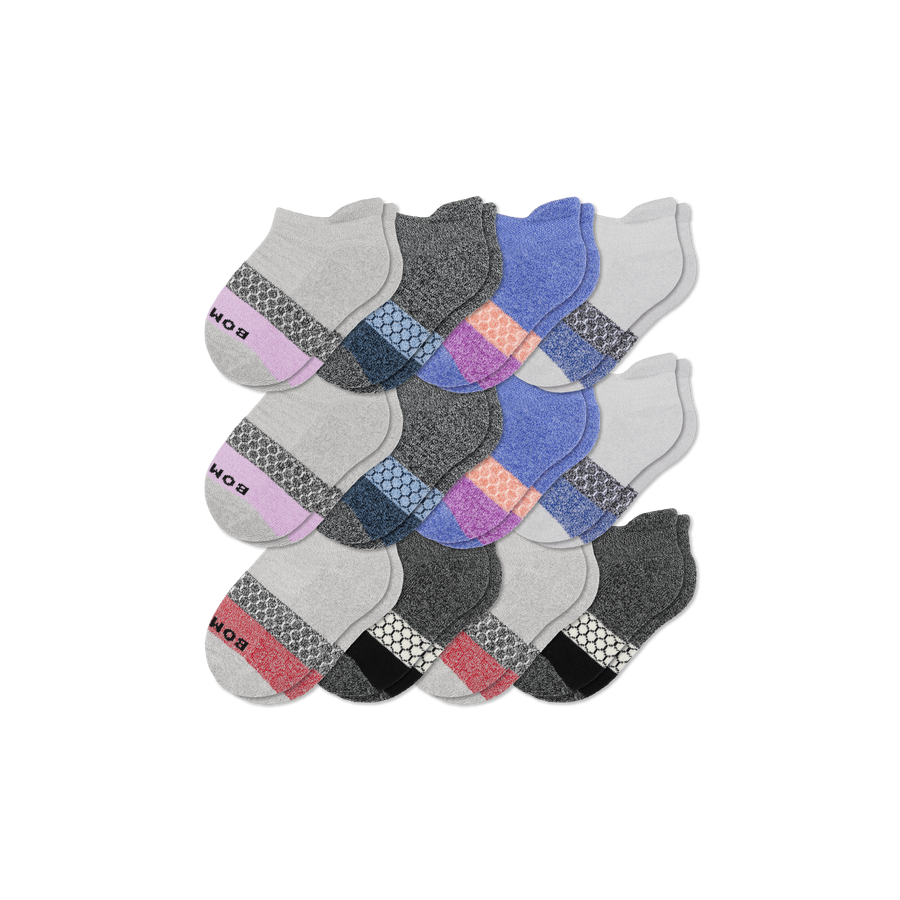 Junior Tri-Block Ankle Sock 12-Pack - Soft School Pair
