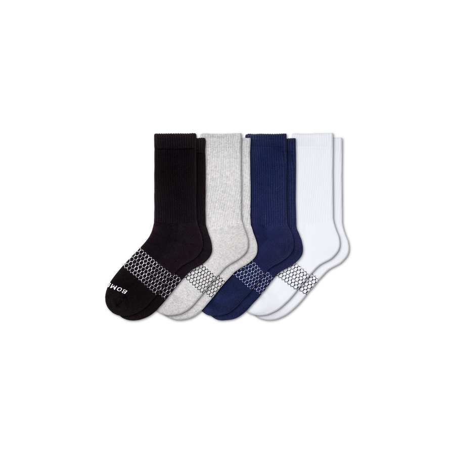 Men's Solids Calf Sock 4-Pack - Soft School Fit