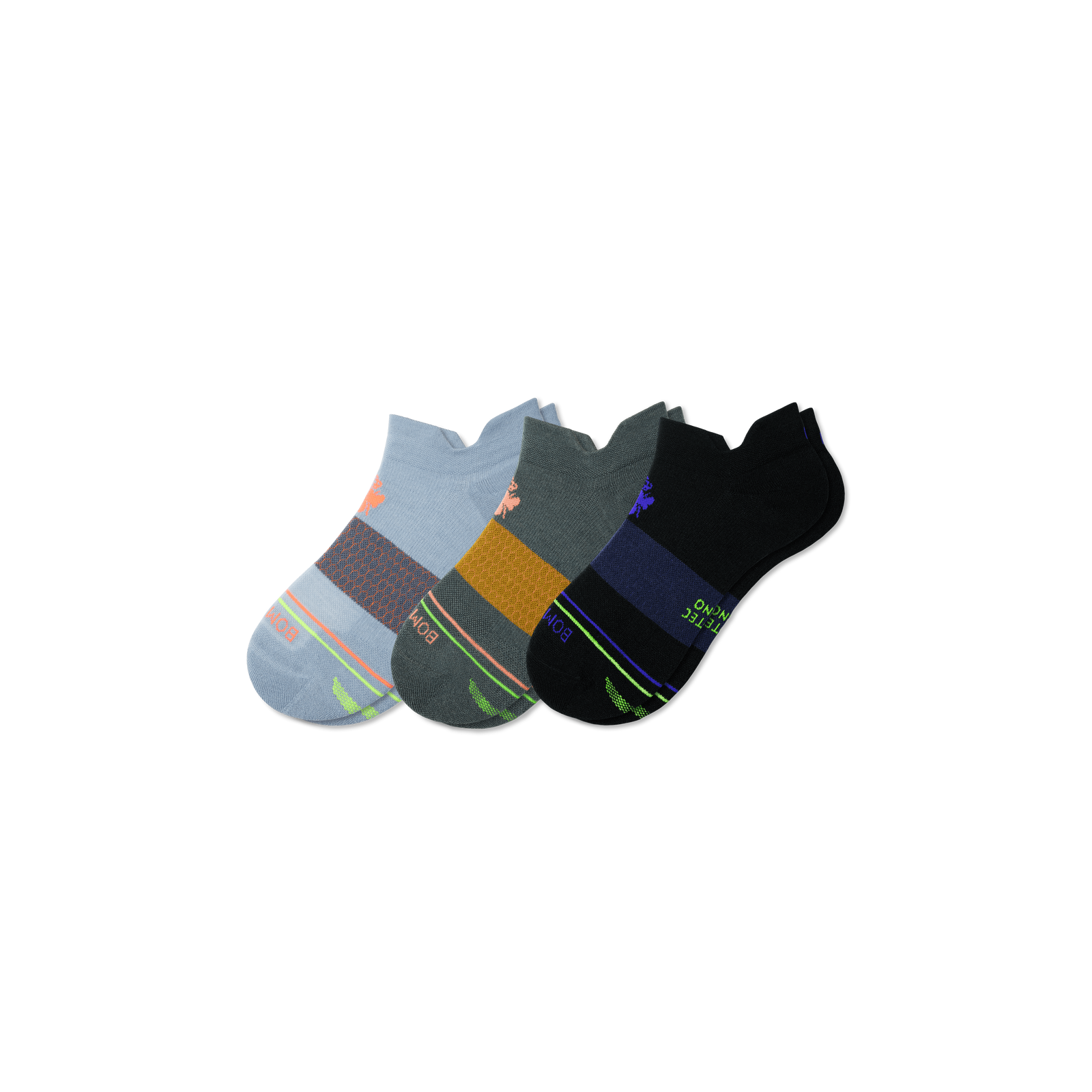 Men's Merino Wool Blend Performance Ankle Sock Moss Ocean Mix 3-Pack L