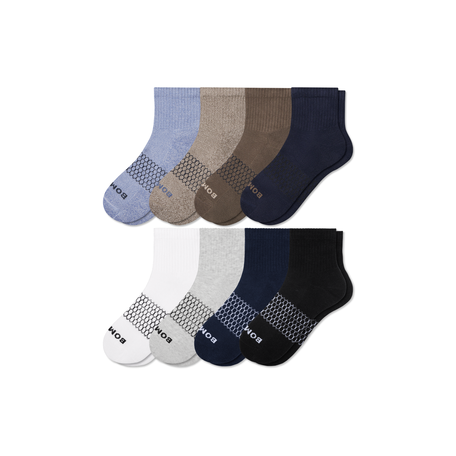 Men's Quarter Sock 8-Pack - Navy Birch Mix L
