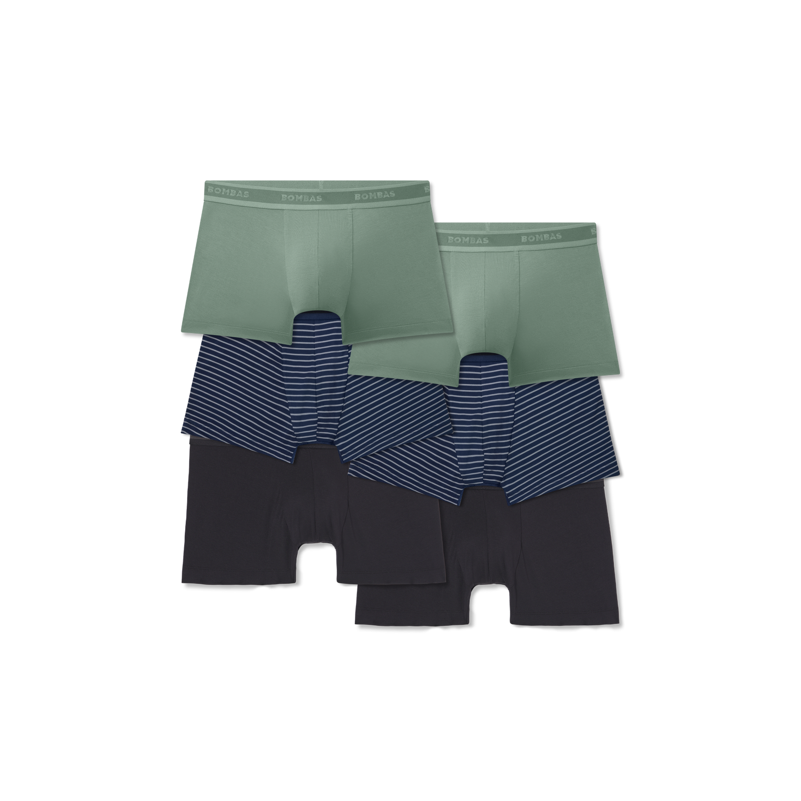 Men's Soft Flex Trunk 6-Pack - Navy Sage Black Mix L