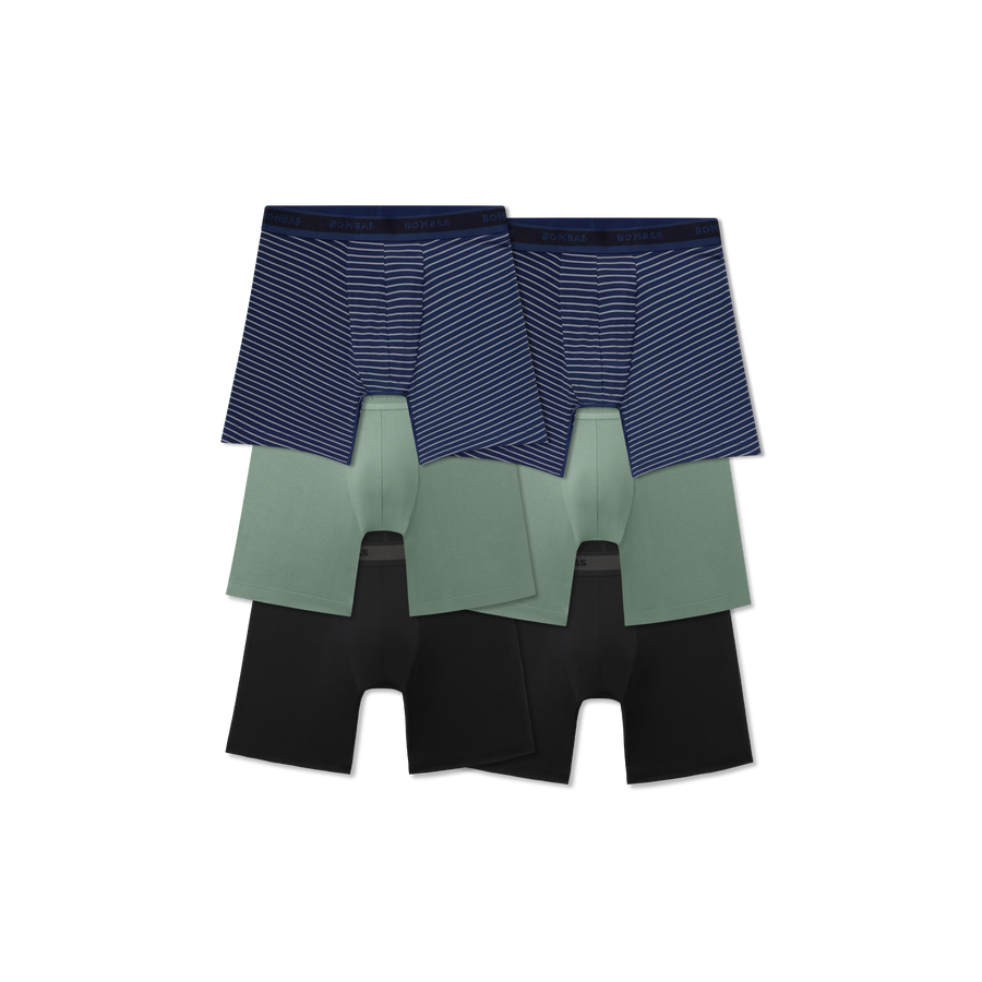 Men's Soft Flex Boxer Brief 6" 6-Pack - Modern Flex Fit
