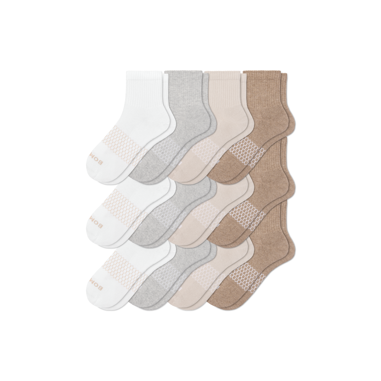 Women's Quarter Sock 12-Pack - neutrals L