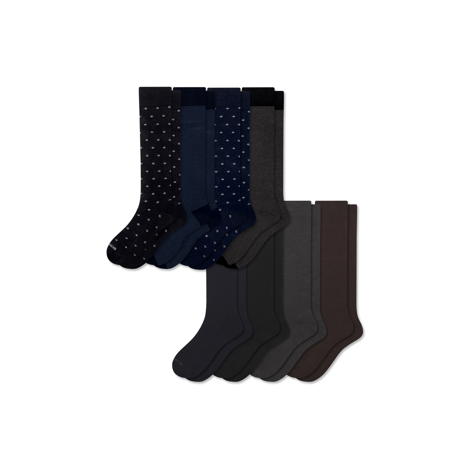 Men's Dress Over the Calf Sock 8-Pack - Nightfall Mix L