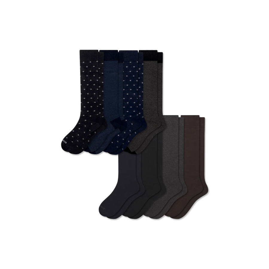 Men's Dress Over the Calf Sock 8-Pack - Soft Crew Cushion