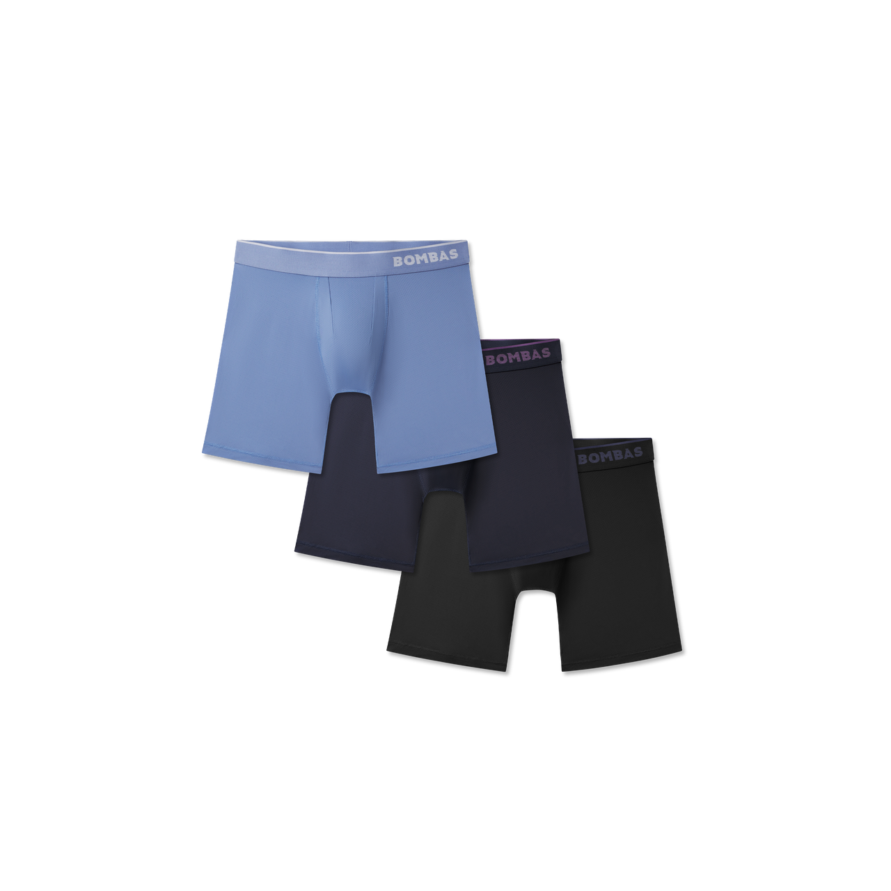 Men's Sport Flyless Boxer Brief 3-Pack - Oyster Blue Navy Black Mix L