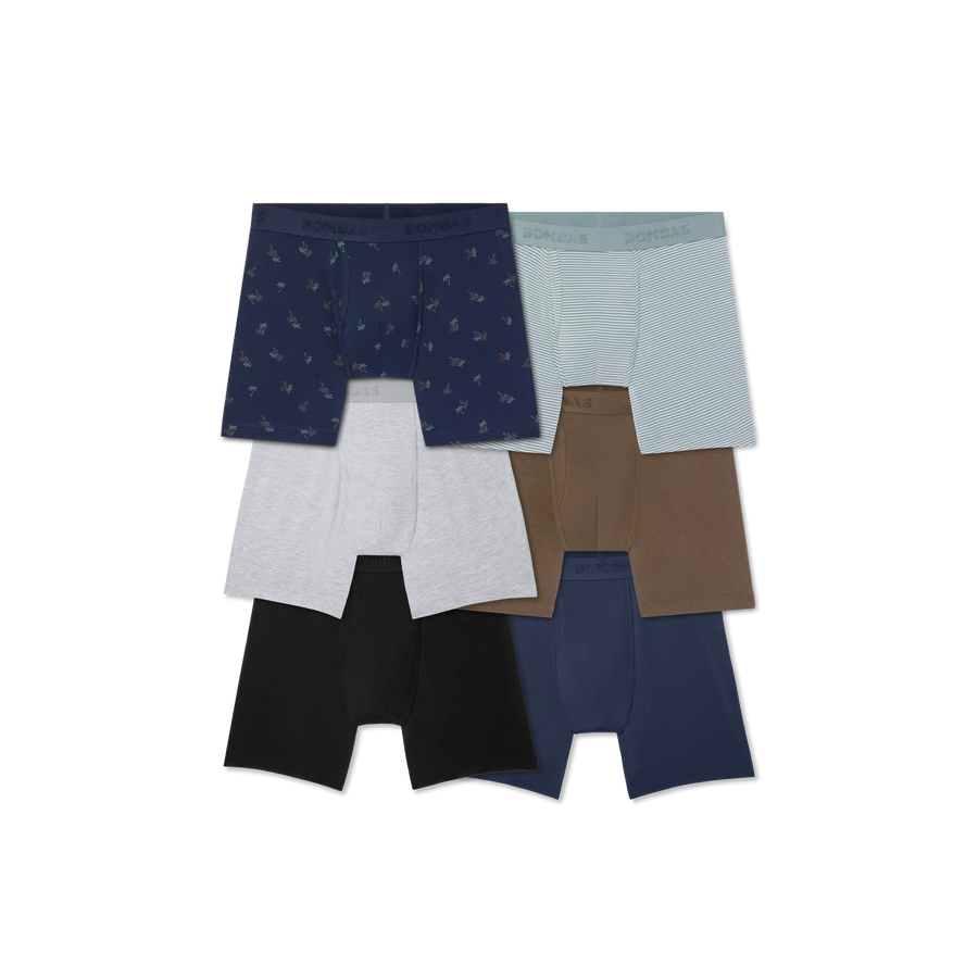 Men's Cotton Modal Blend Boxer Brief 6" 6-Pack - Modern Lounge Wear
