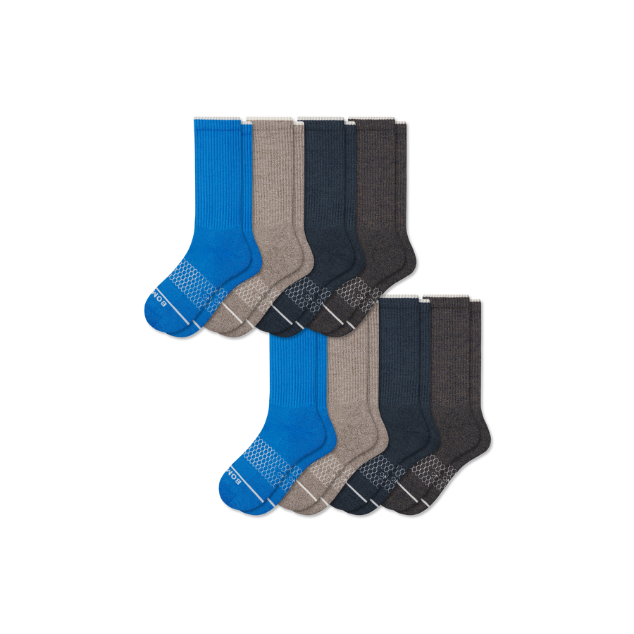 Men's Merino Wool Blend Calf Sock 8-Pack - Everyday Hike Wear