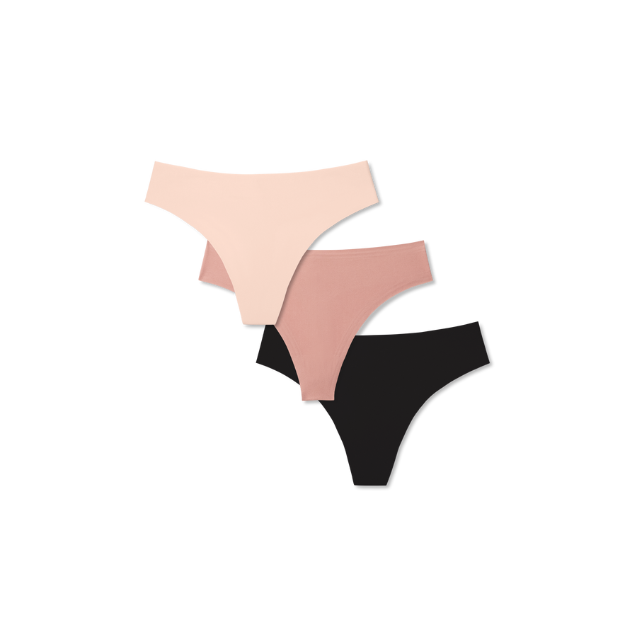 Women's No Show Thong 3-Pack - Light Fit Support