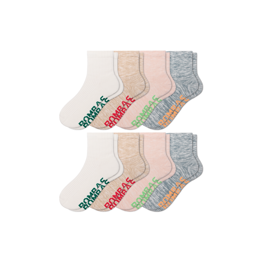 Women's Summer Ragg Quarter Sock 8-Pack - Smooth Travel Step