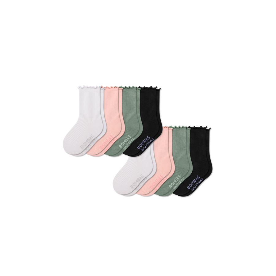 Junior Ruffle Rib Calf Sock 8-Pack - Cozy Hike Rotation