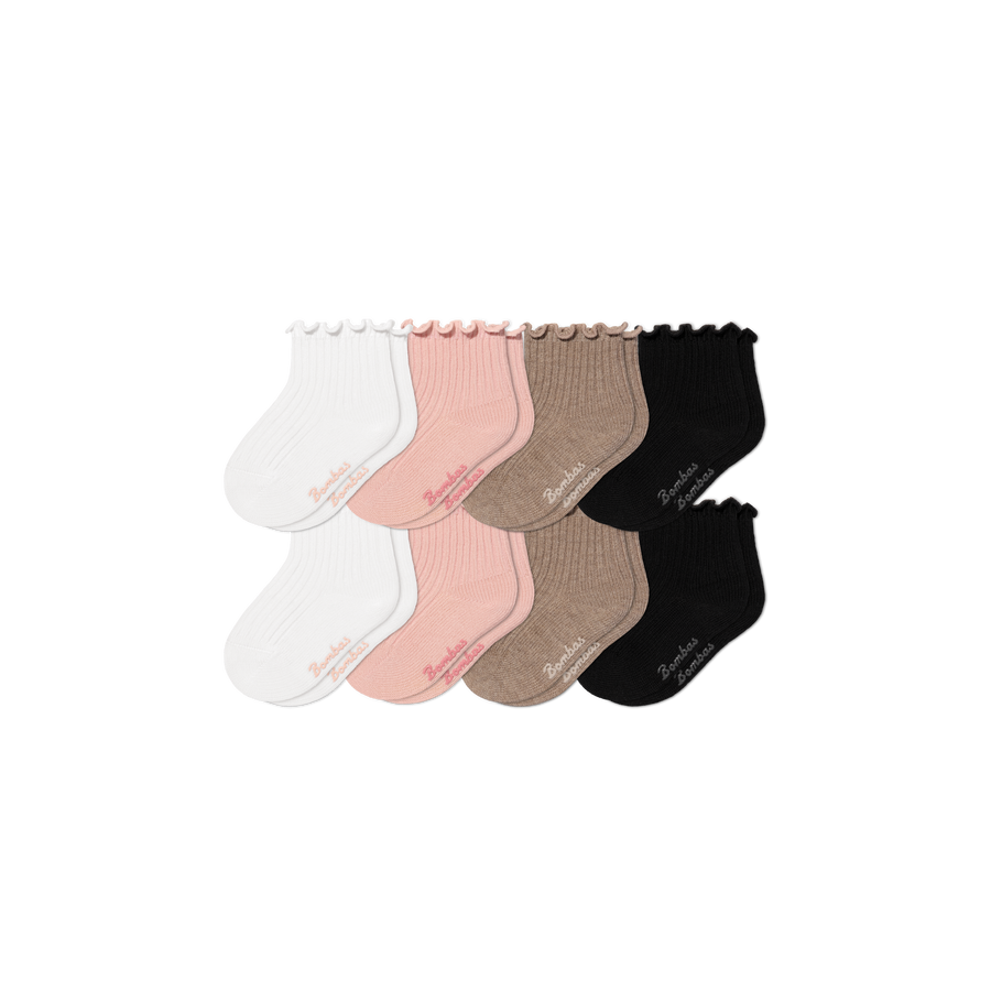 Baby Ruffle Rib Calf Sock 8-Pack (0-6 Months) - Steady Low Cut Fit