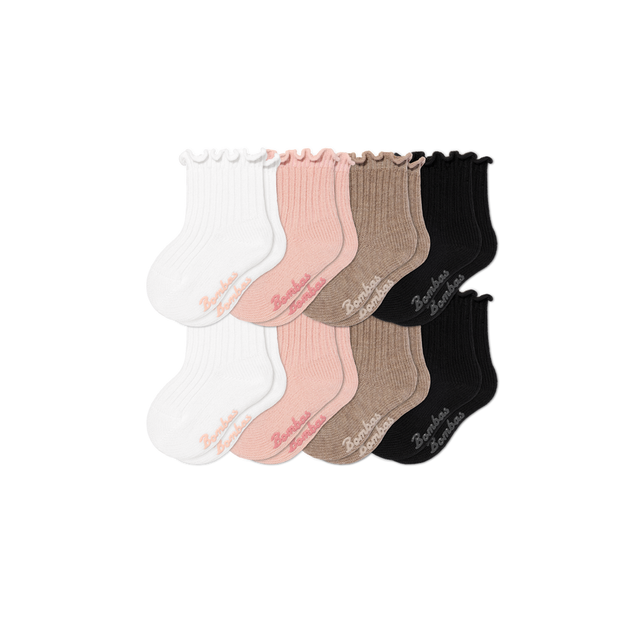 Baby Ruffle Rib Calf Sock 8-Pack (6-12 Months) - Comfort Travel Wear