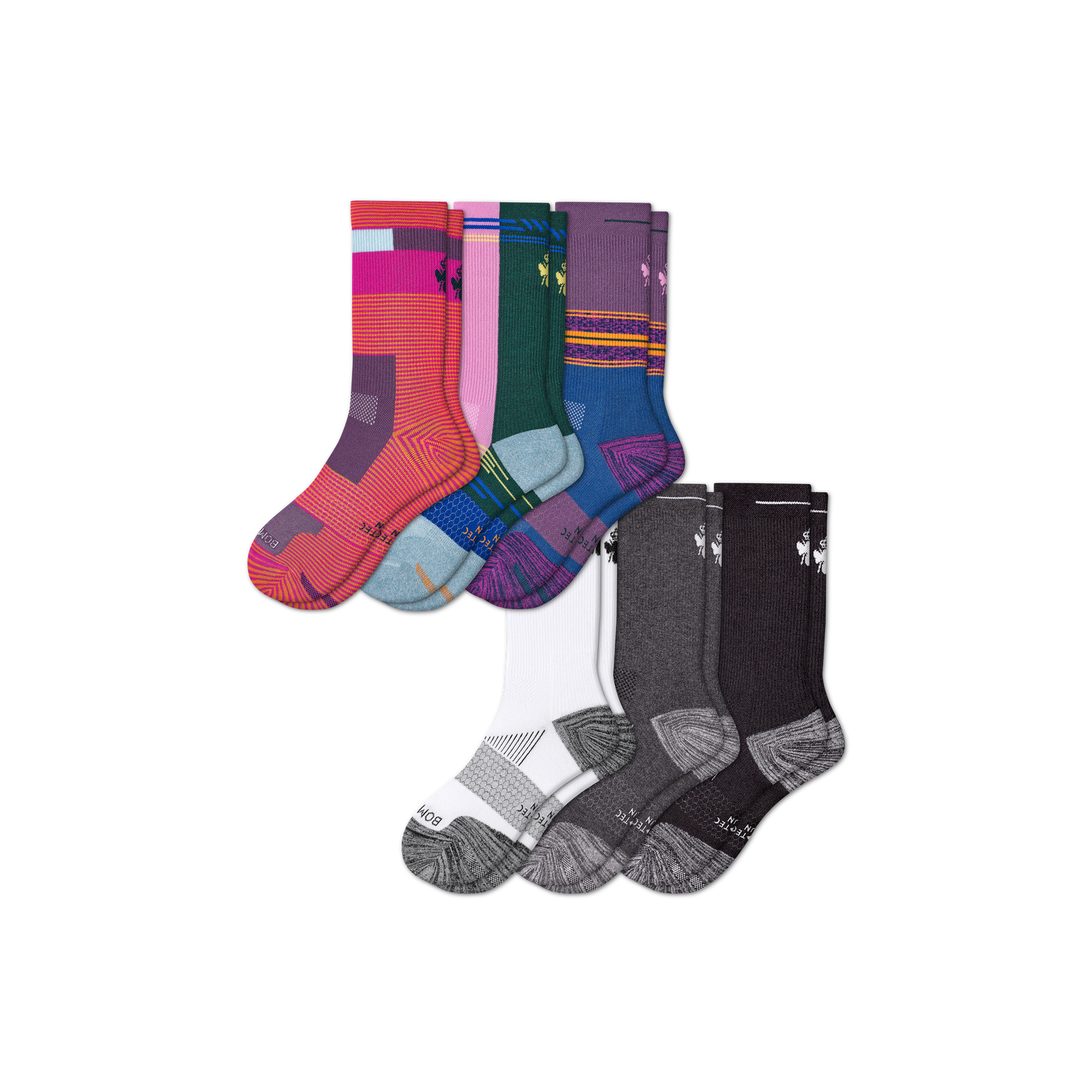 Women's Running Calf Sock 6-Pack - purple-gloss-mix - 1