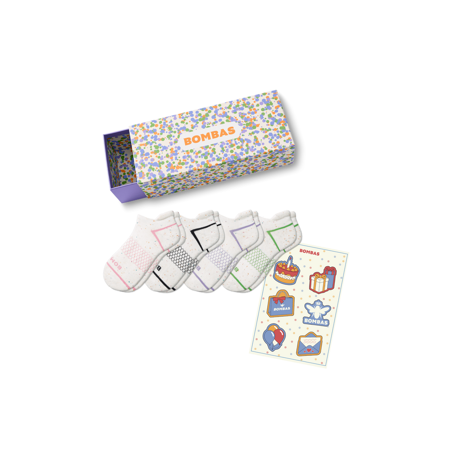 Women's Confetti Ankle Sock 4-Pack Gift Box - Smart Stash Setup