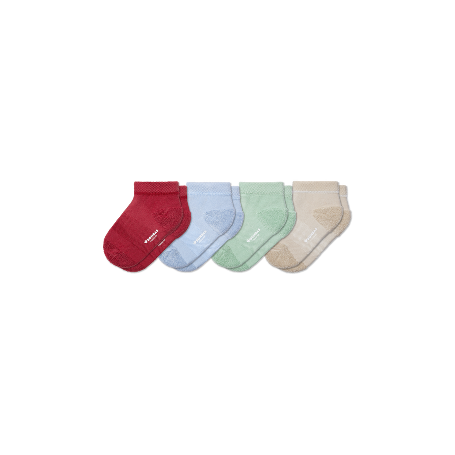 Toddler Lightweight Terry Ankle Sock 4-Pack - Breathable Hike Comfort