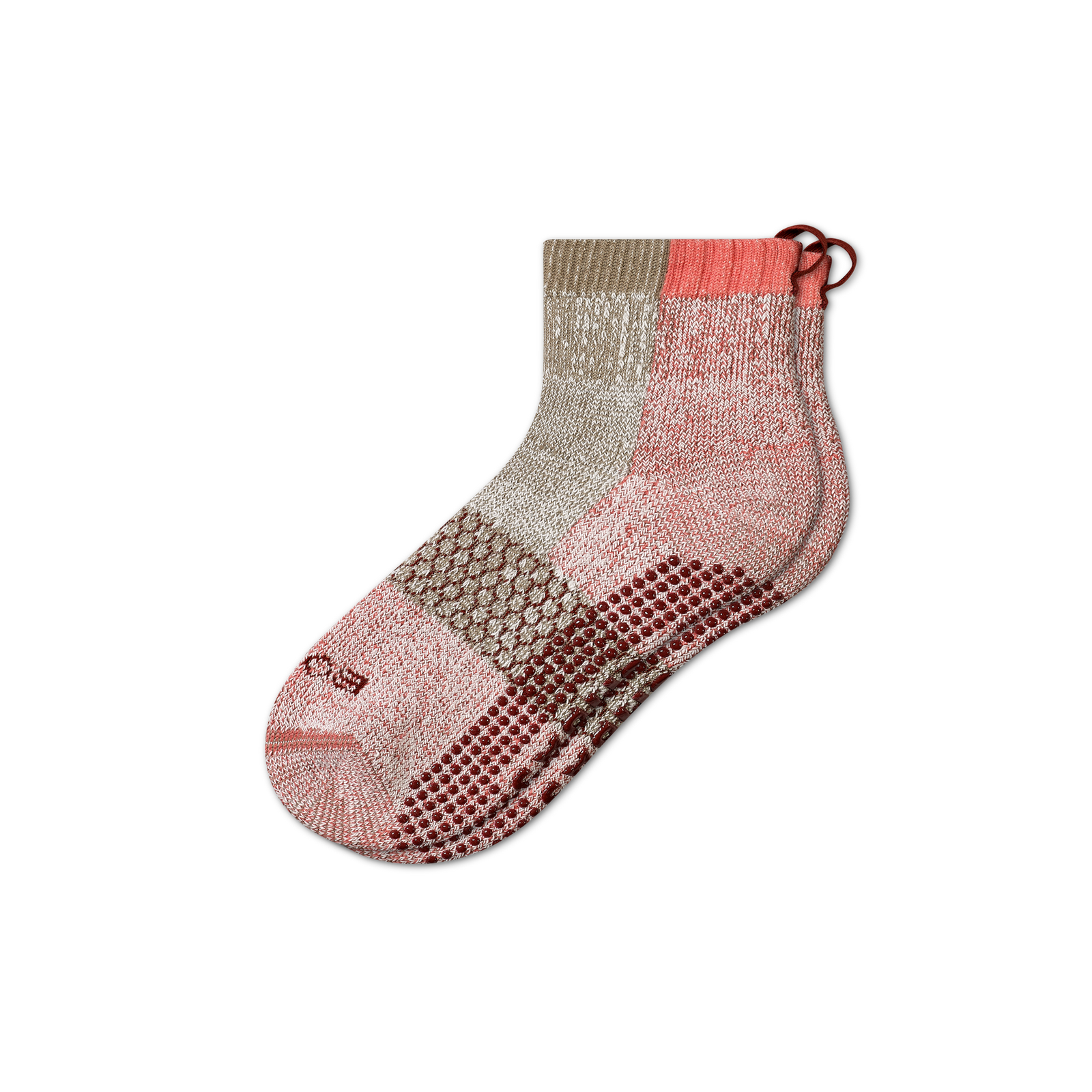 Men's Merino Wool Gripper House Socks - red-clay - 3