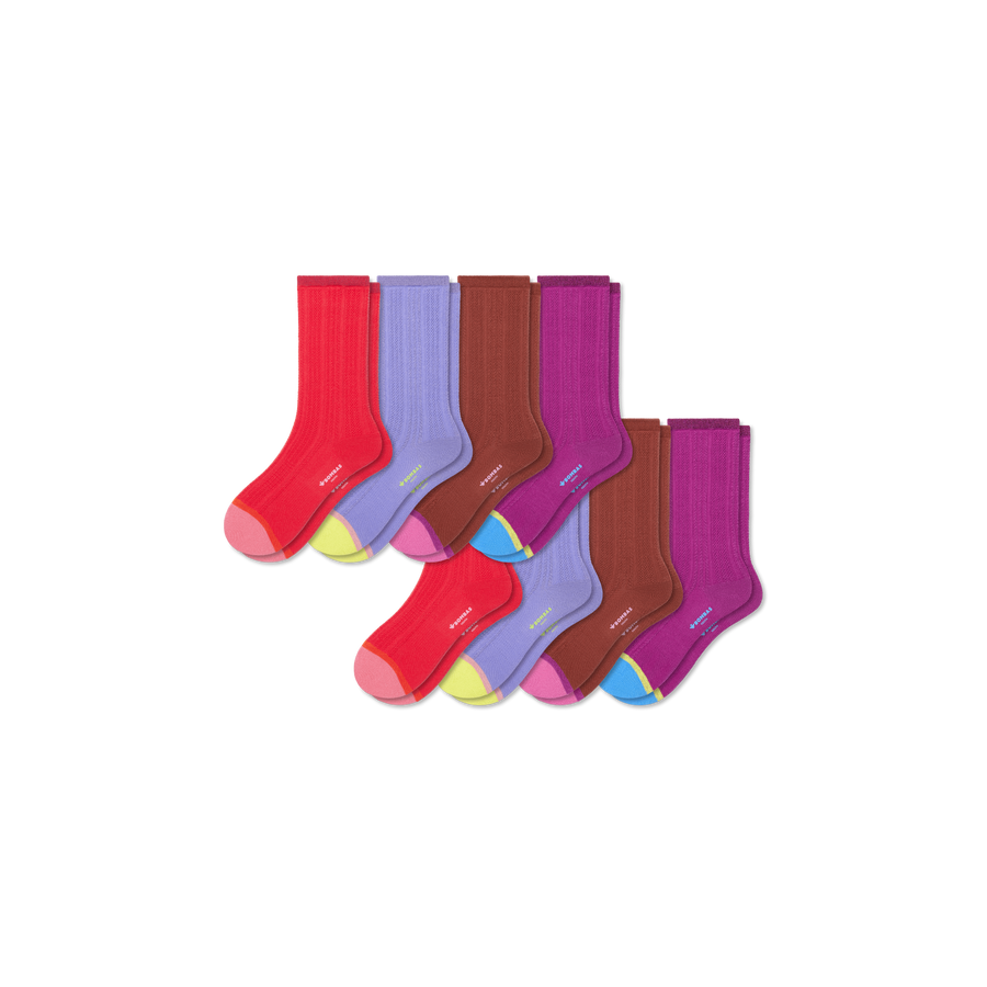 Youth Pointelle Calf Sock 8-Pack - Studio Crew Move