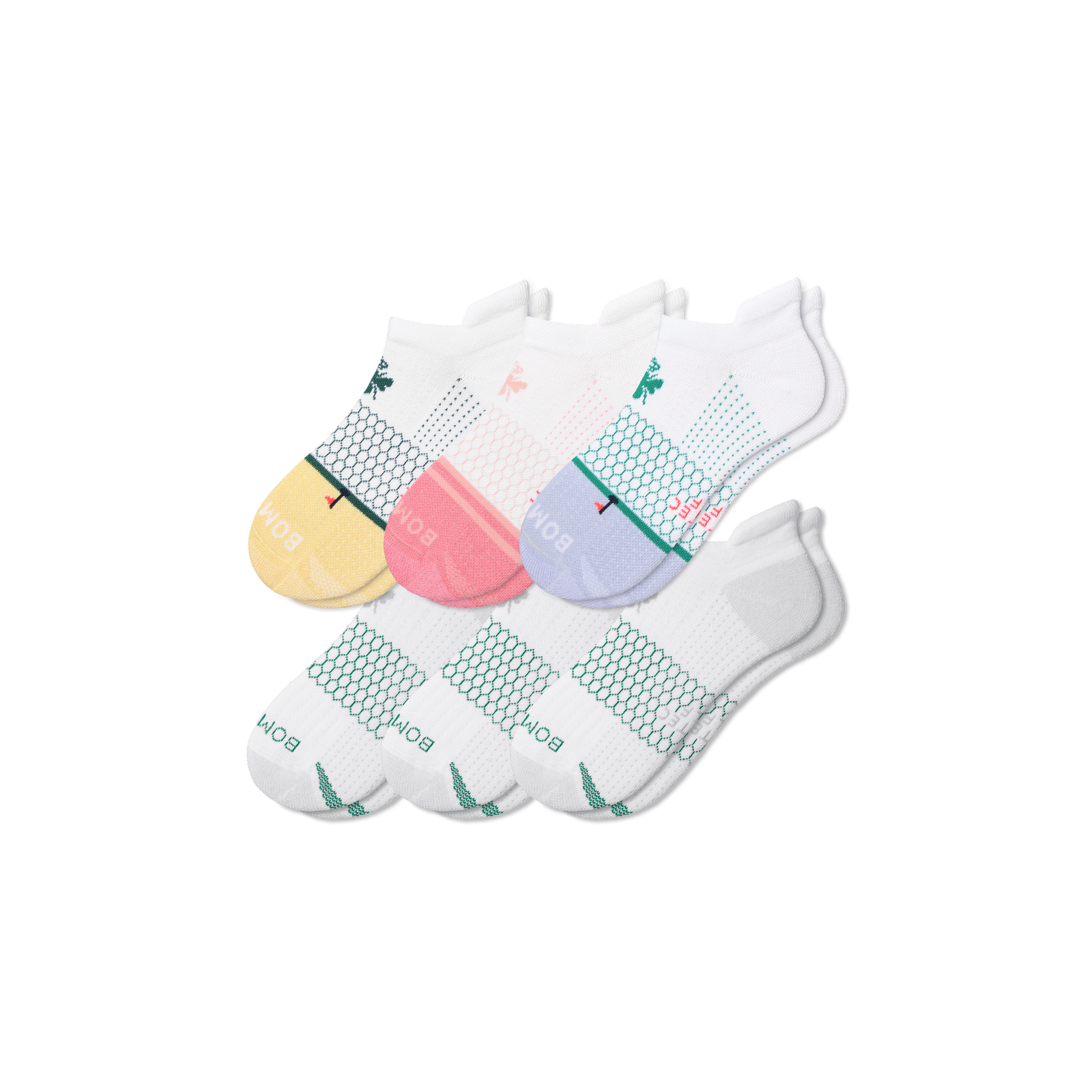 Women's Golf Ankle Sock 6-Pack - reef white mix L