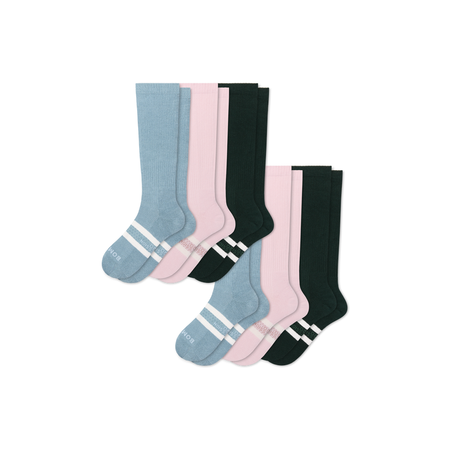 Women's Everyday Compression Knee High Sock 6-Pack (15-20mmHg) - Steady Training Control