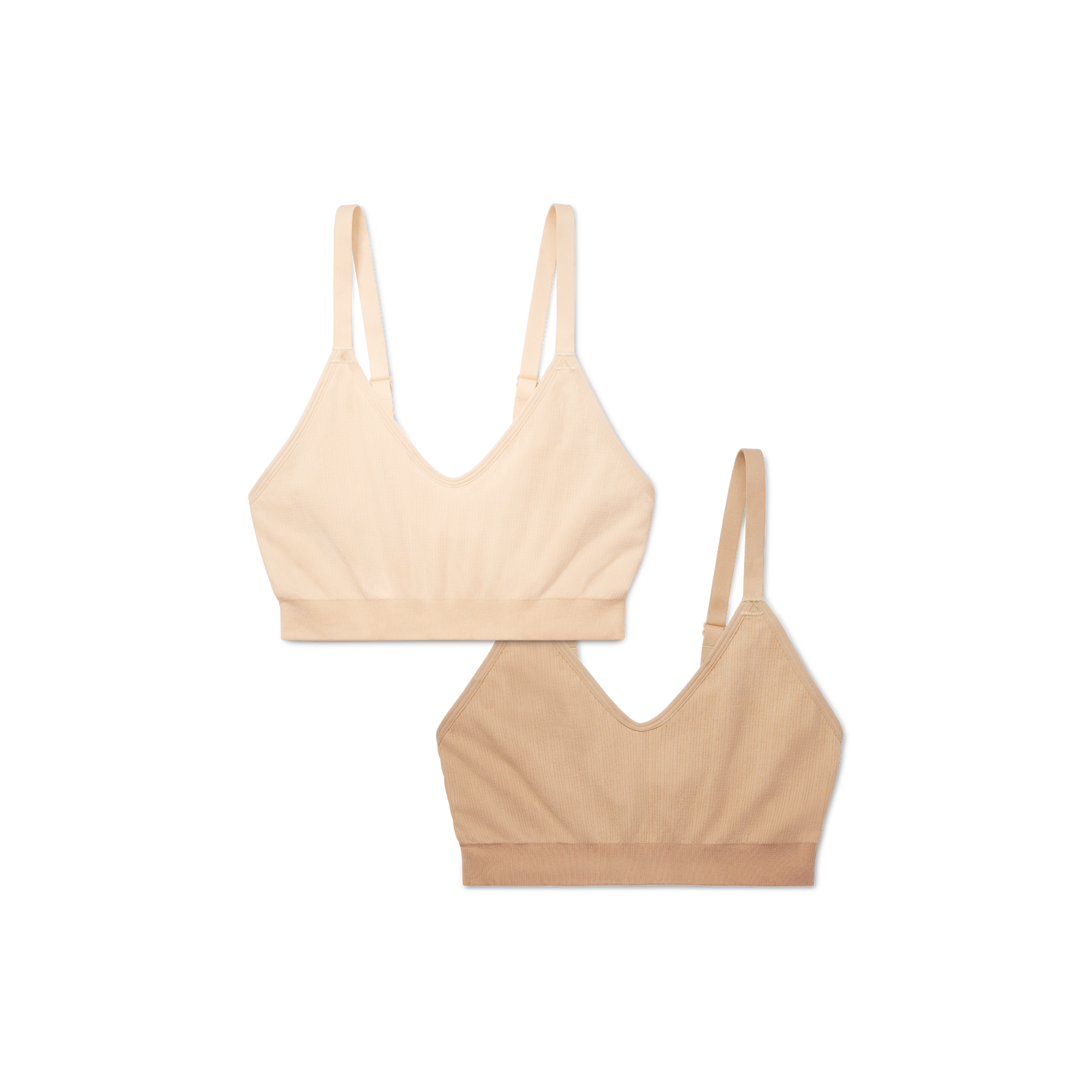 Women's Seamless Scoop Bralette 2-Pack - Sandcastle x Wheat L
