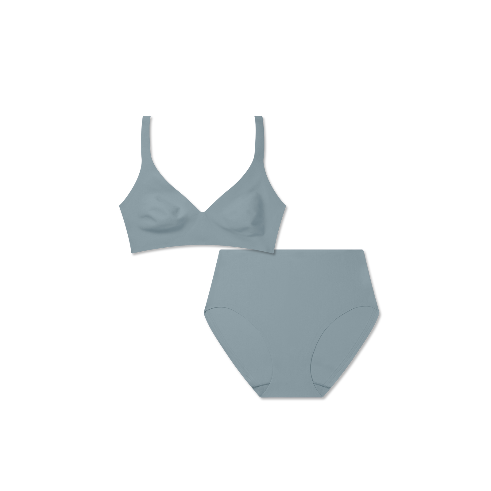 Womenâ€™s No Show Plunge Bralette + High Rise Brief Pack - Sea Storm L
