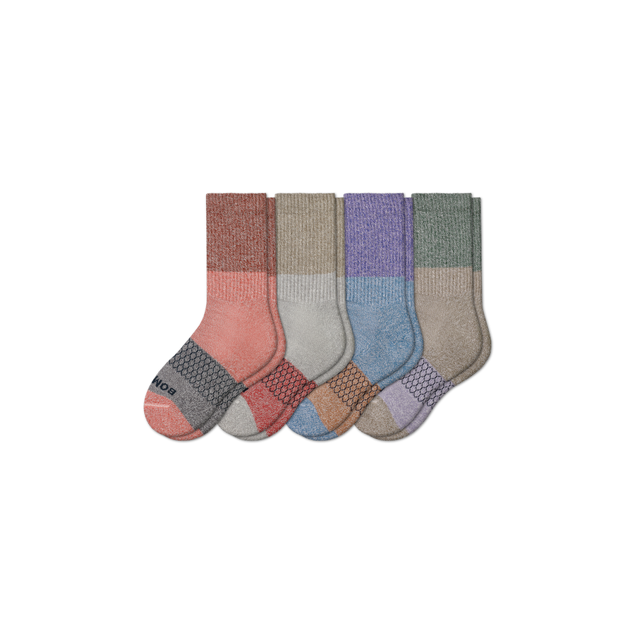 Youth Tri-Block Calf Sock 4-Pack - Modern Weekend Step
