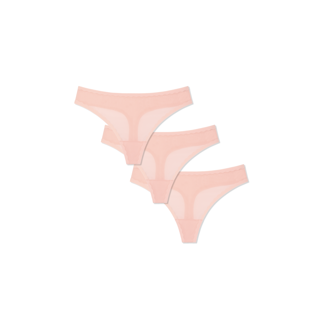 Women's SoftMesh Thong 3-Pack - Shell Pink L