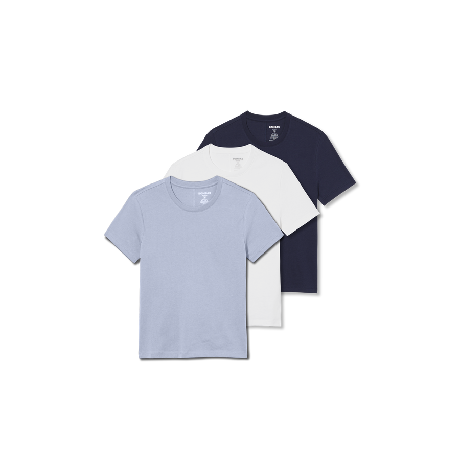 Women's Pima Cotton Slim Crew Neck T-Shirt 3-Pack - Closet Ready