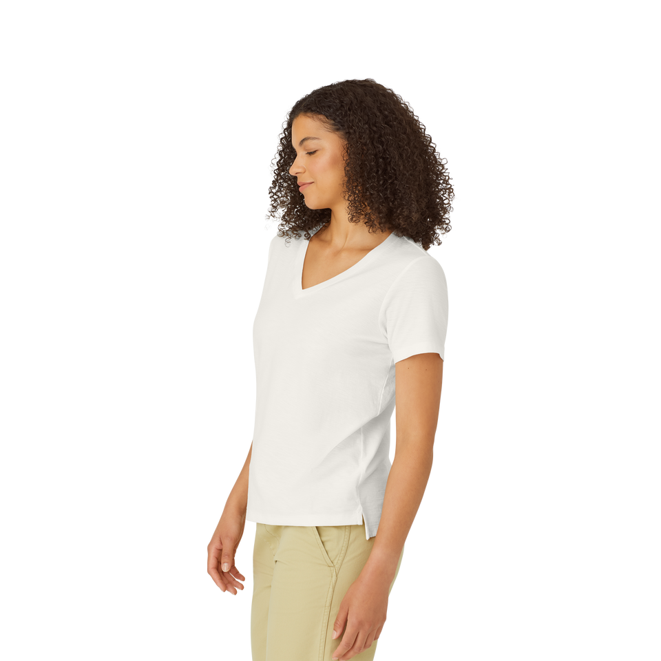 Air Slub V-Neck T-Shirt Soft White WO2