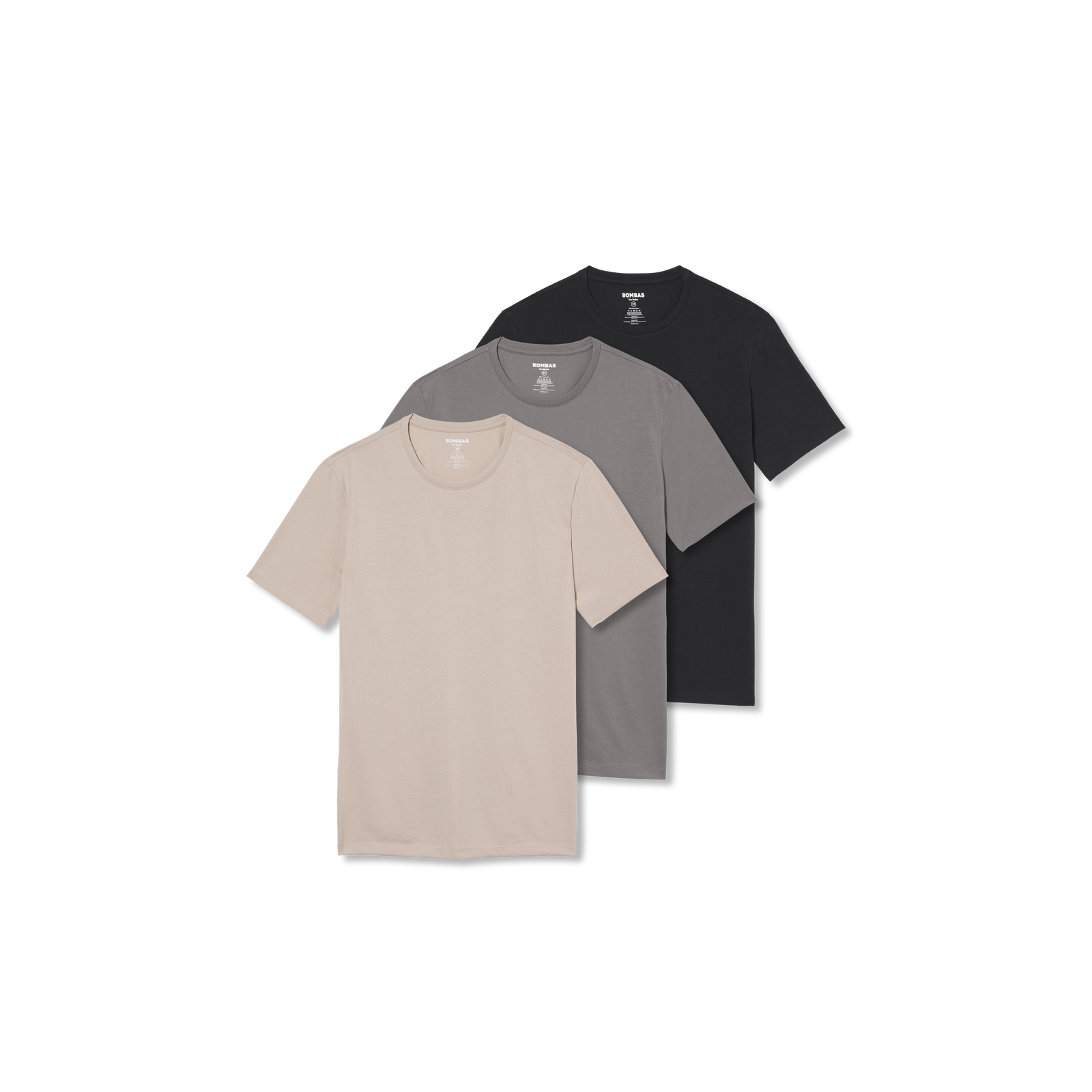Men's Pima Cotton Slim Crew Neck T-Shirt 3-Pack - Taupe Boulder Mix