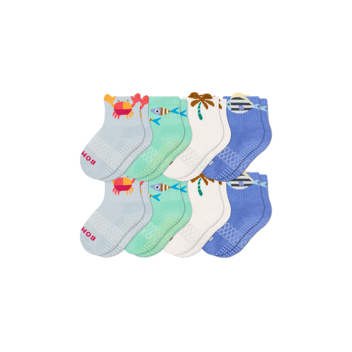 Toddler Gripper Calf Sock 8-Pack - tropical mix L