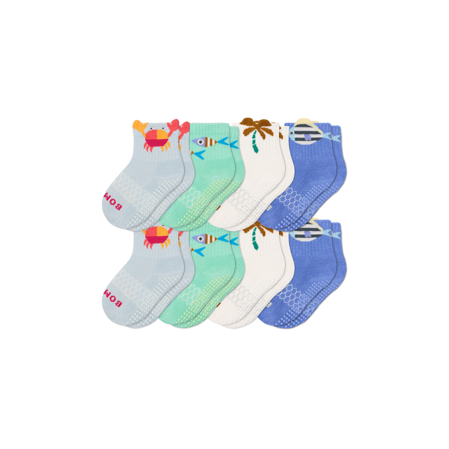 Toddler Gripper Calf Sock 8-Pack - Daily No Show Support