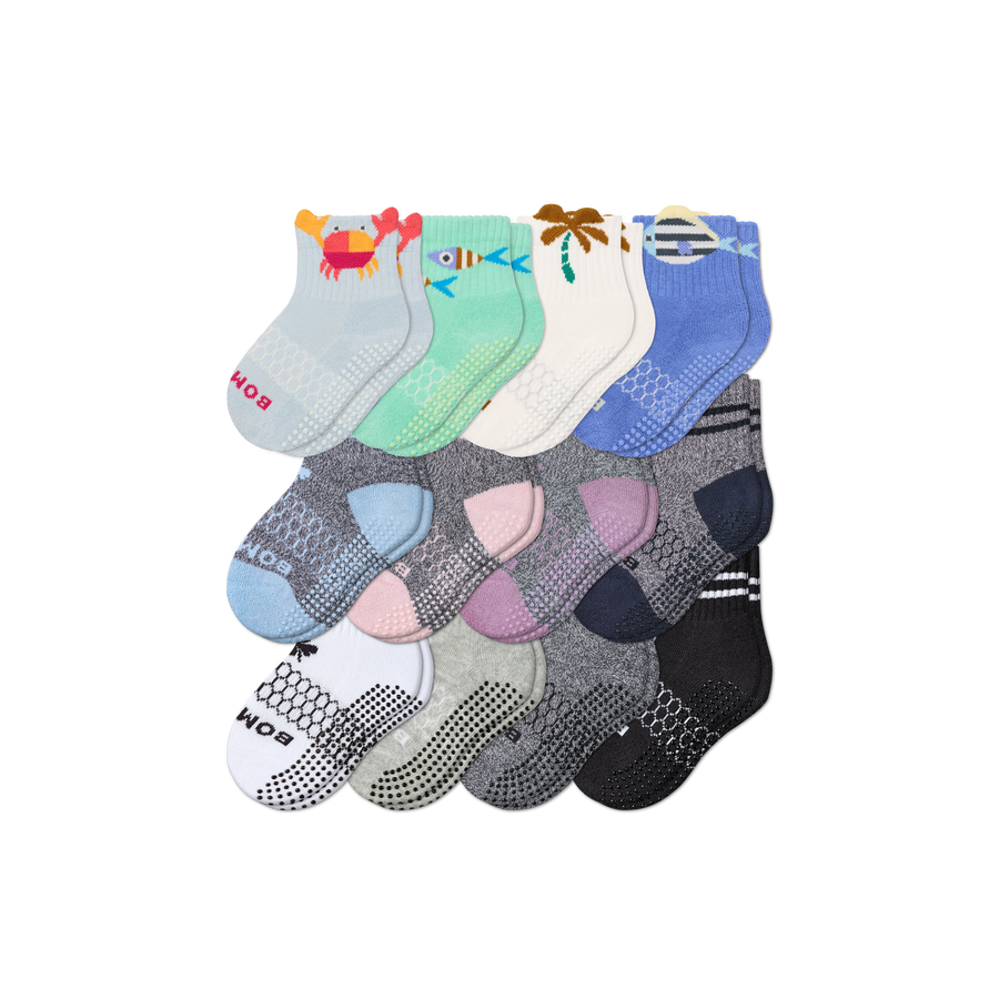 Toddler Gripper Calf Sock 12-Pack - Smooth Home Fit