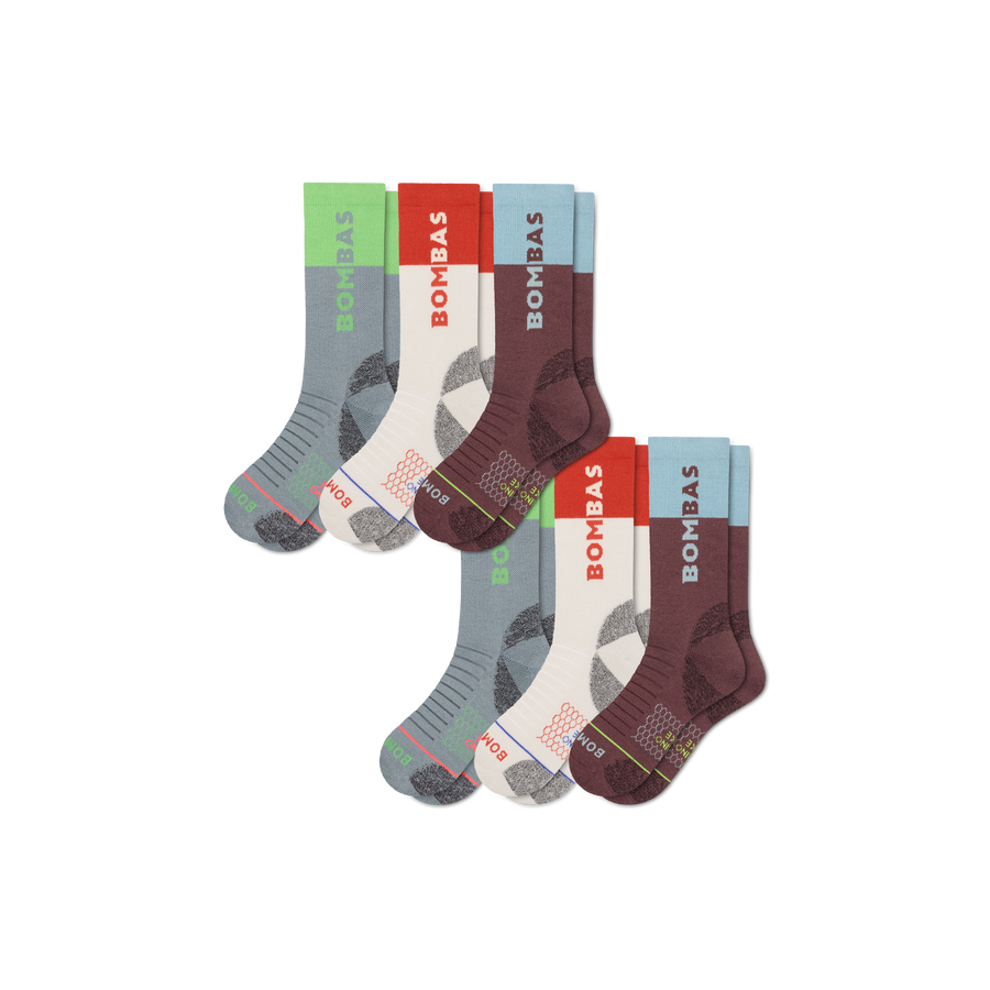 Men's Merino Wool Blend Hiking Calf Sock 6-Pack - Steady Low Cut Pair