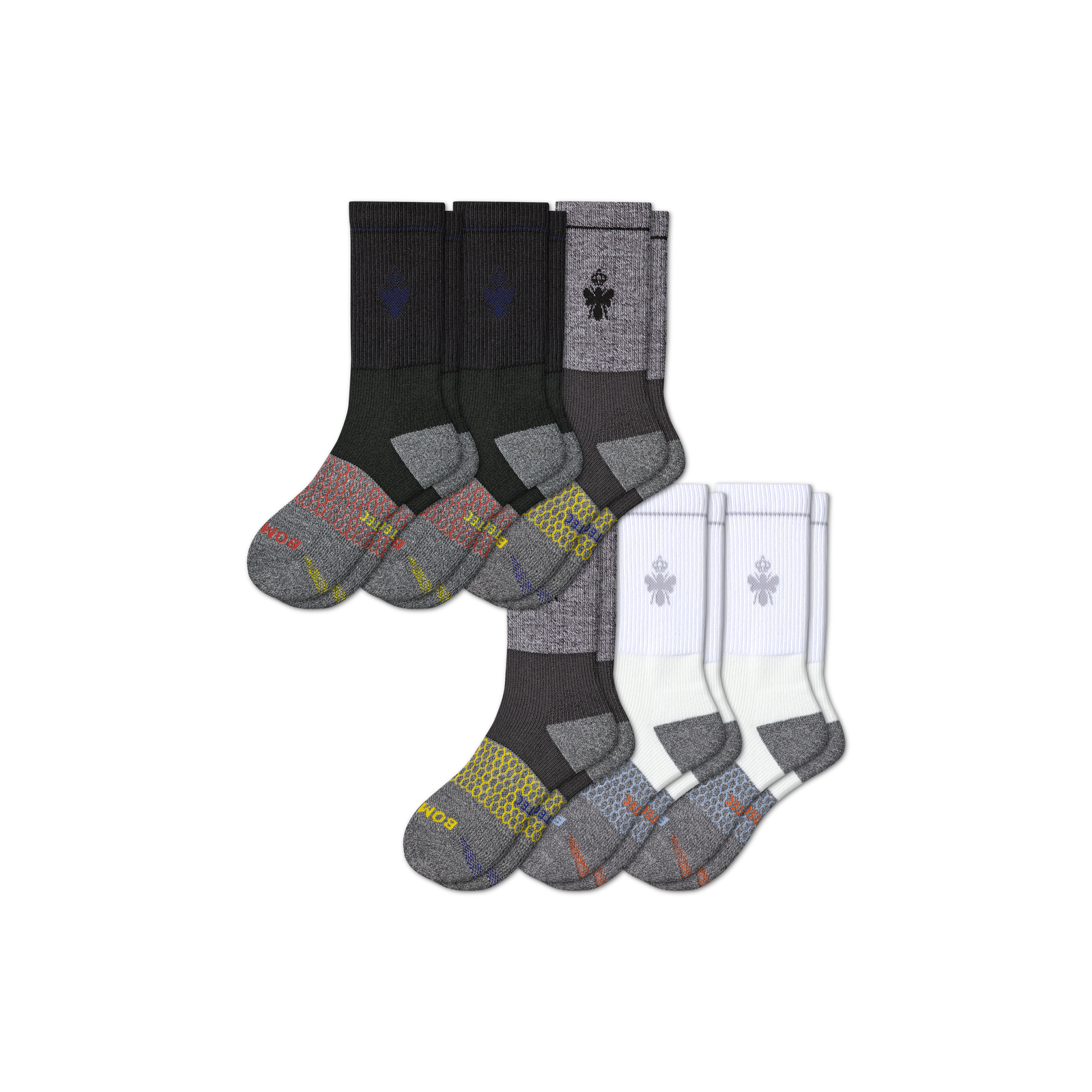 Women's All-Purpose Performance Work Calf Sock 6-Pack - white-black-mix - 1