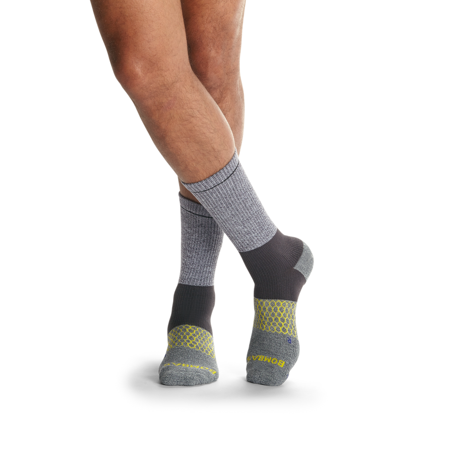 Men's All-Purpose Performance Work Calf Sock 3-Pack - white-black-mix - 2