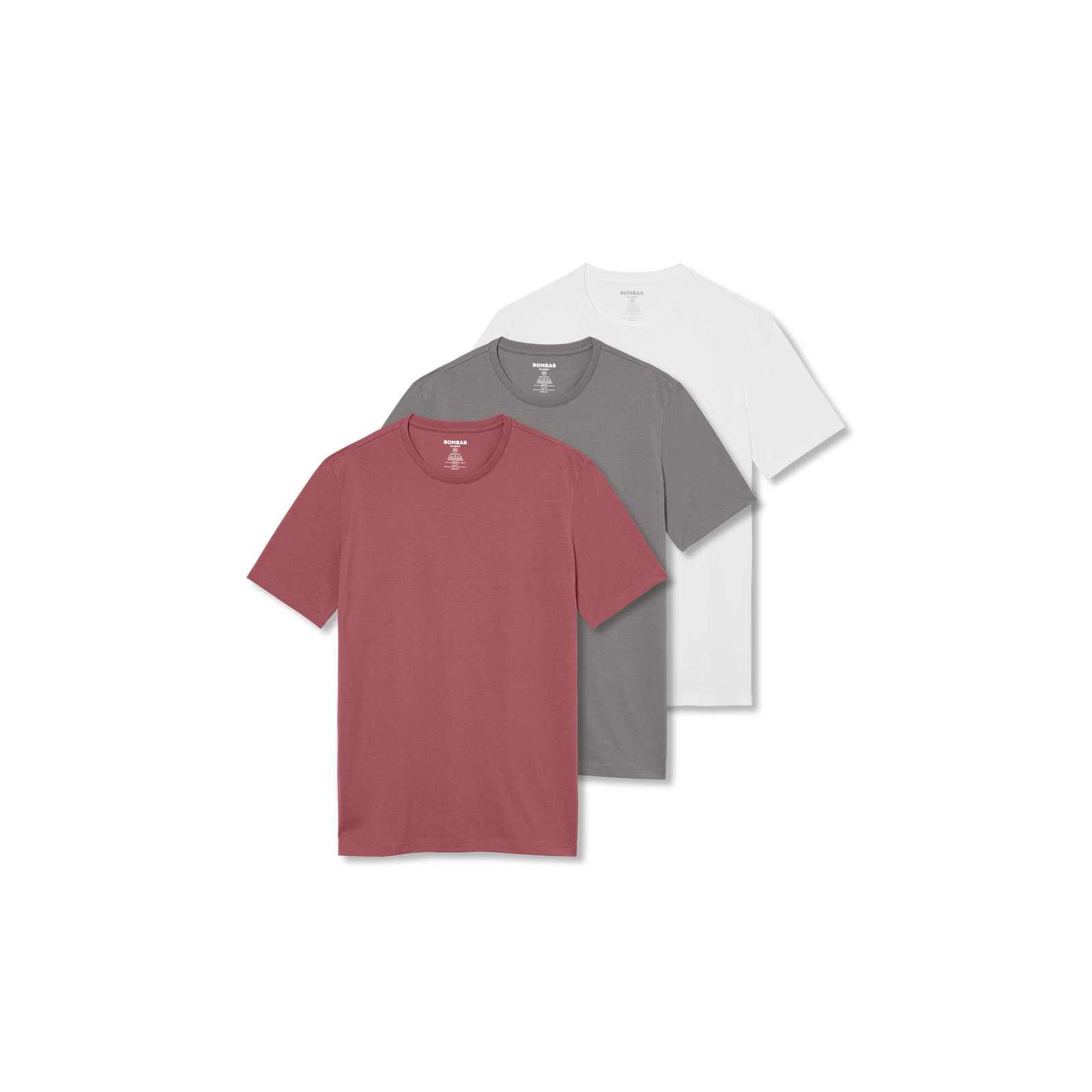 Men's Pima Cotton Slim Crew Neck T-Shirt 3-Pack - White Boulder Berry Mix L