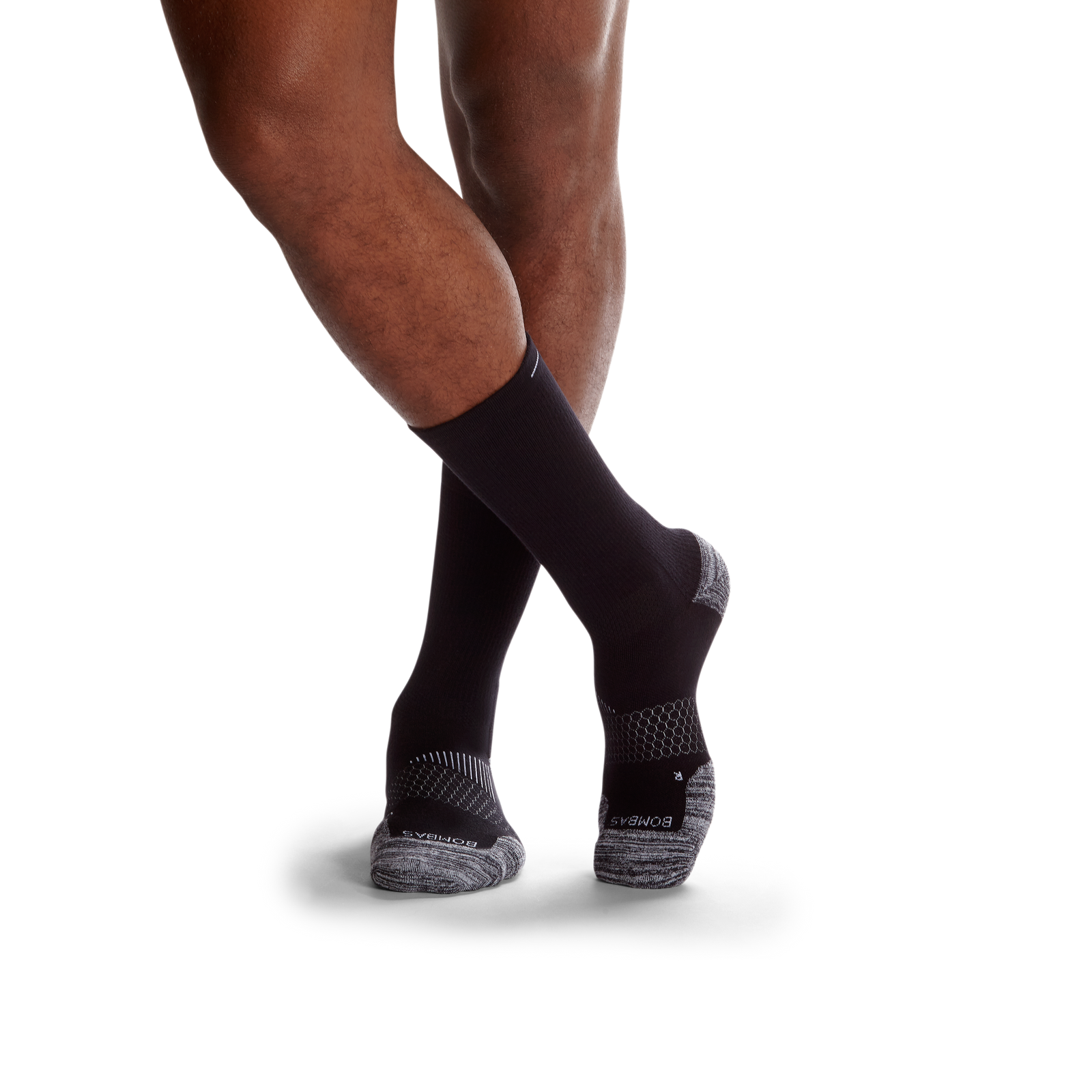 Men's Running Calf Sock 3-Pack - white-charcoal-black-bee - 50