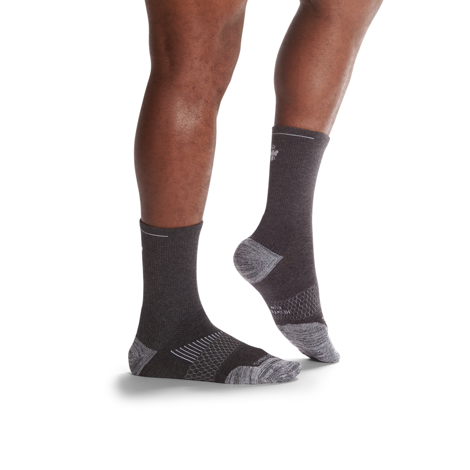 Men's Running Calf Sock 3-Pack - white-charcoal-black-bee - 51