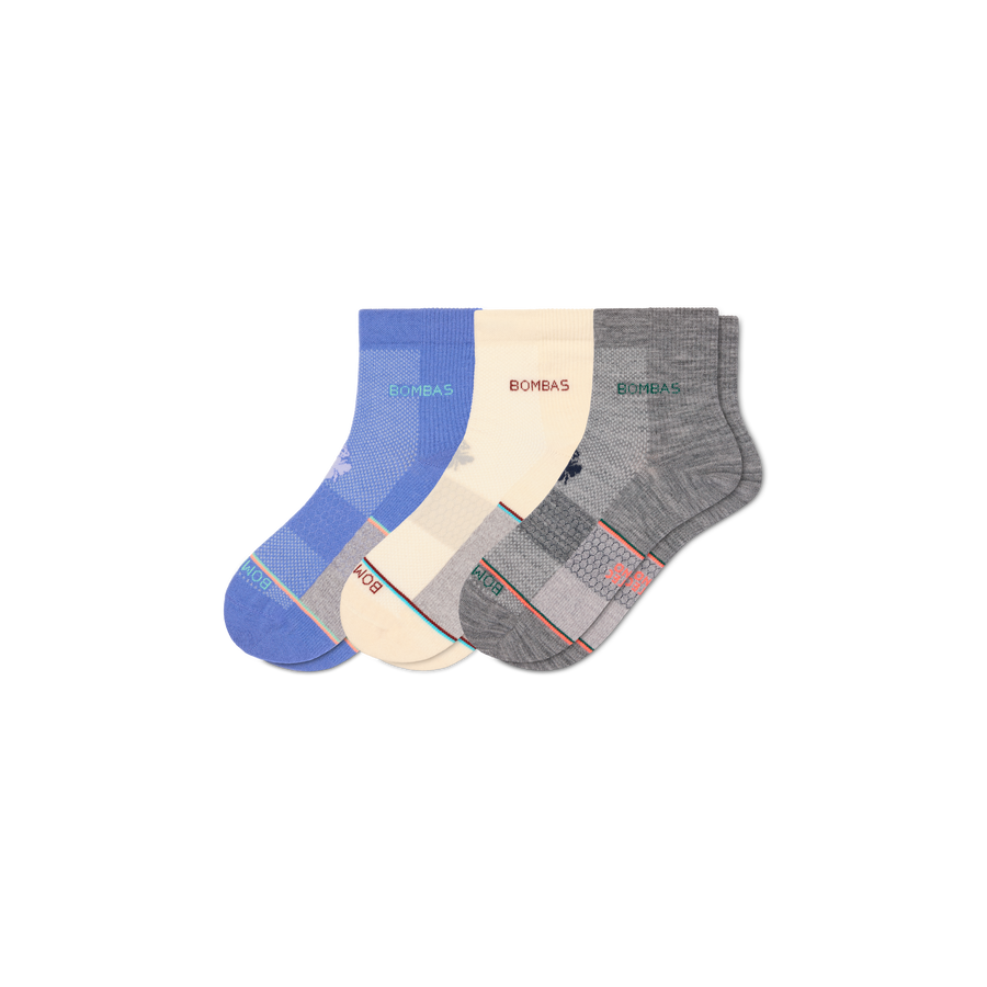 Women's UltraLite Sport Merino Wool Blend Quarter Sock 3-Pack - Active Studio Support